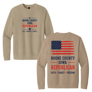 Boone County Iowa Republican District V.I.T. Fleece Crewneck sweatshirt Unisex-Desert Tan