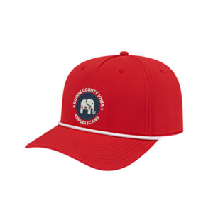 Boone County Iowa Republican ICON performance rope golf cap-Red/White