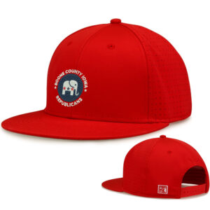Boone County Iowa Republican The Game Perforated GameChanger Snapback Cap-Red