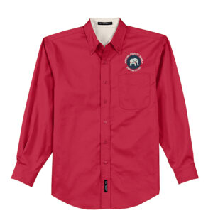 Boone County Iowa Republican Port Authority Long Sleeve Easy Care Shirt Men-Red/Stone