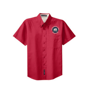 Boone County Iowa Republican Port Authority Short Sleeve Easy Care Shirt Men-Red/Stone