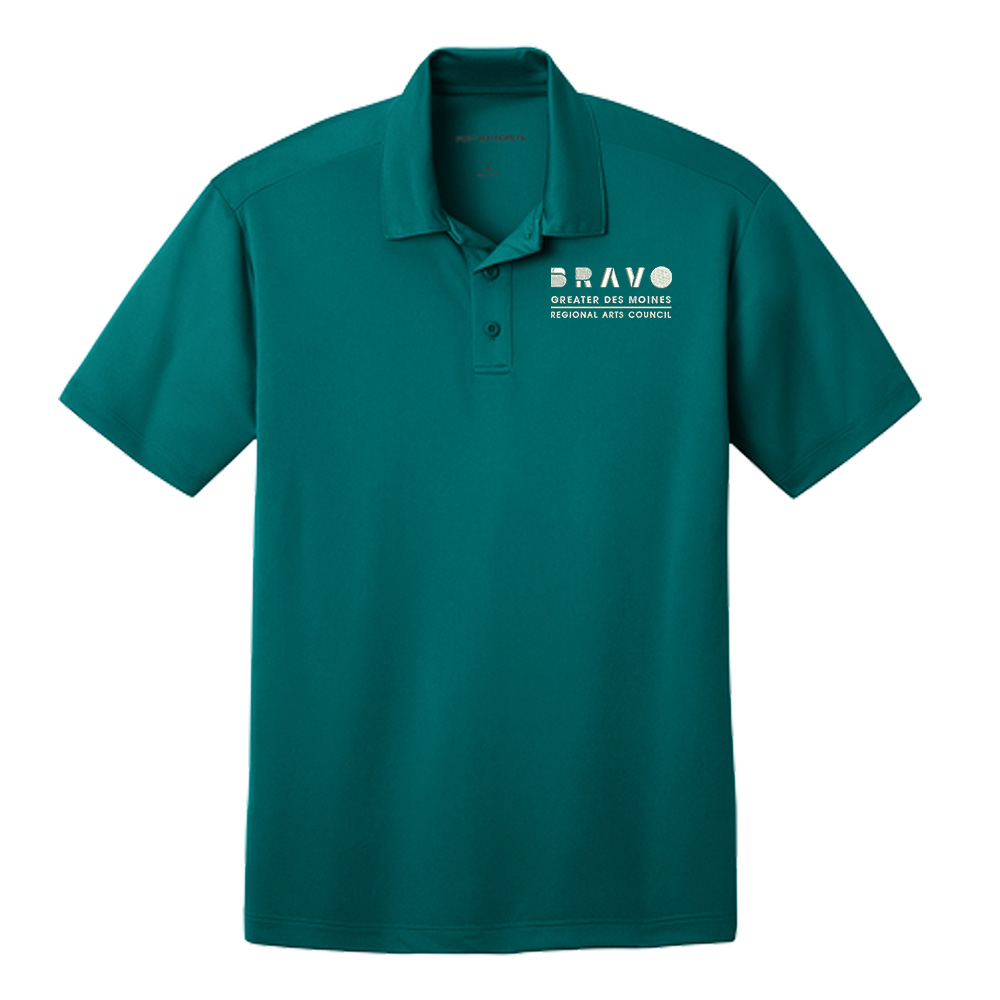 Bravo Greater Des Moines Port Authority Silk Touch Performance Polo Men-Teal Green