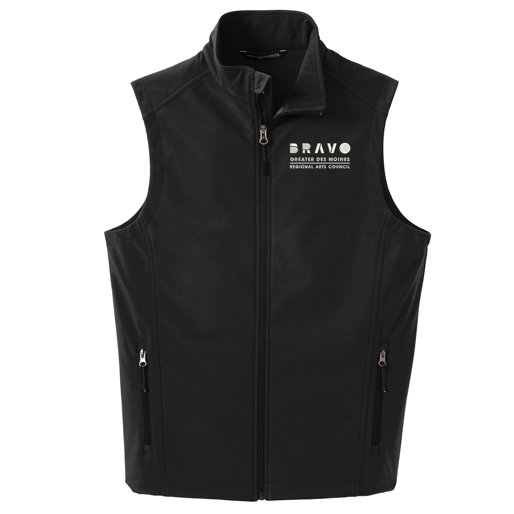 Bravo Greater Des Moines Port Authority Men Core Soft Shell Vest-Black
