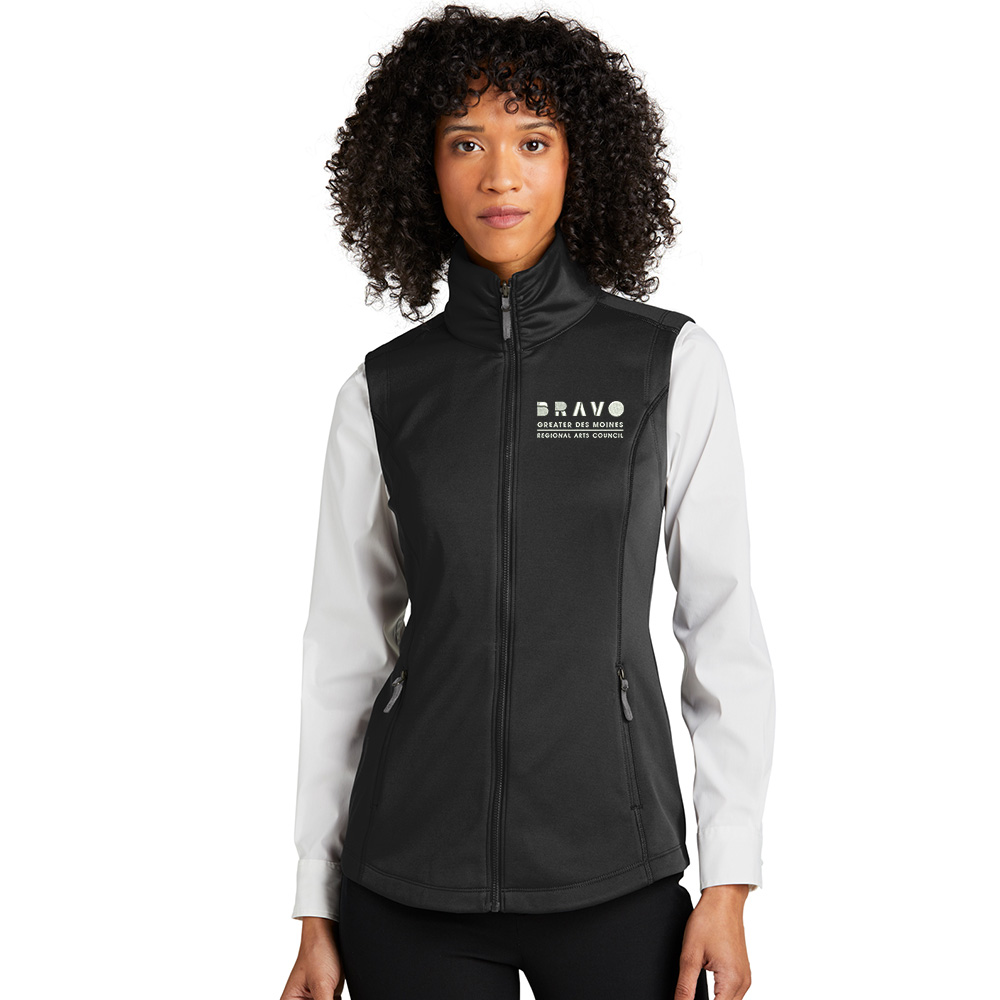 Bravo Greater Des Moines Port Authority Ladies Collective Smooth Fleece Vest-Black