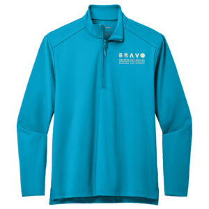 Bravo Greater Des Moines Port Authority Men C-FREE Double Knit 1/4-Zip-Parcel Blue