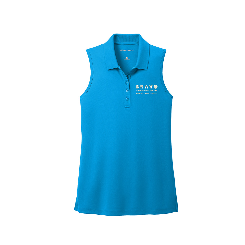 Bravo Greater Des Moines Port Authority Ladies Dry Zone UV Micro-Mesh Sleeveless Polo-Coastal Blue