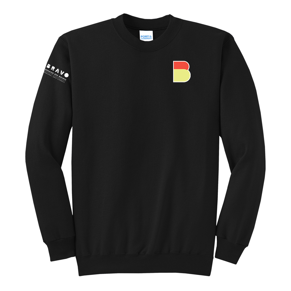 Bravo Greater Des Moines Unisex Fleece Crewneck Sweatshirt-Black