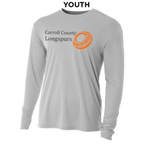 Longspurs Trapshooting Youth Cooling Performance long sleeve Crew Tee-Silver