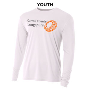 Longspurs Trapshooting Youth Cooling Performance long sleeve Crew Tee-White