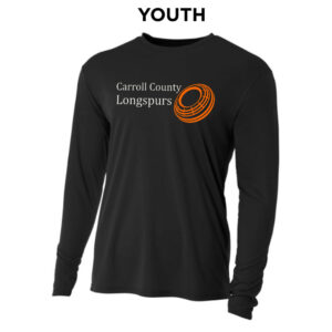 Longspurs Trapshooting Youth Cooling Performance long sleeve Crew Tee-Black