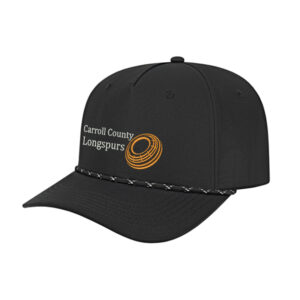 Longspurs Trapshooting ICON performance rope golf cap-Black/Black/White