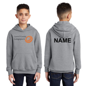 Longspurs Trapshooting Youth Hooded Sweatshirt-Athletic Heather
