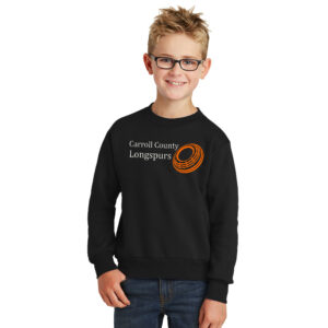 Longspurs Trapshooting Youth Fleece Crewneck Sweatshirt-Black