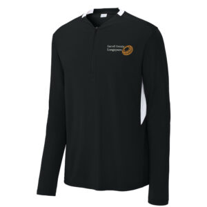 Longspurs Trapshooting Sport-Tek Men Club 1/4-Zip Pullover-Black/White