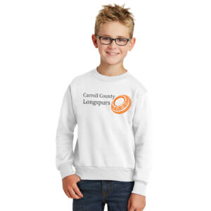 Longspurs Trapshooting Youth Fleece Crewneck Sweatshirt-White