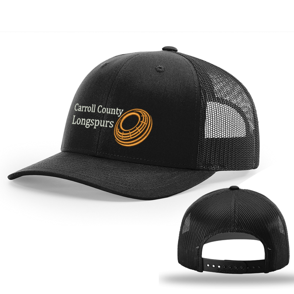 Longspurs Trapshooting Richardson Pro Crown Mesh Back solid color Adjustable back cap-Black