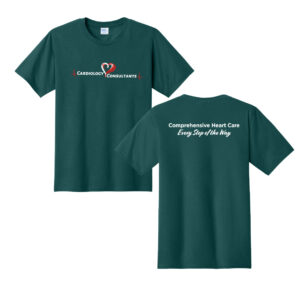 Cardiology Consultants Unisex Cotton Fan Favorite Short Sleeve Tee-Marine Green