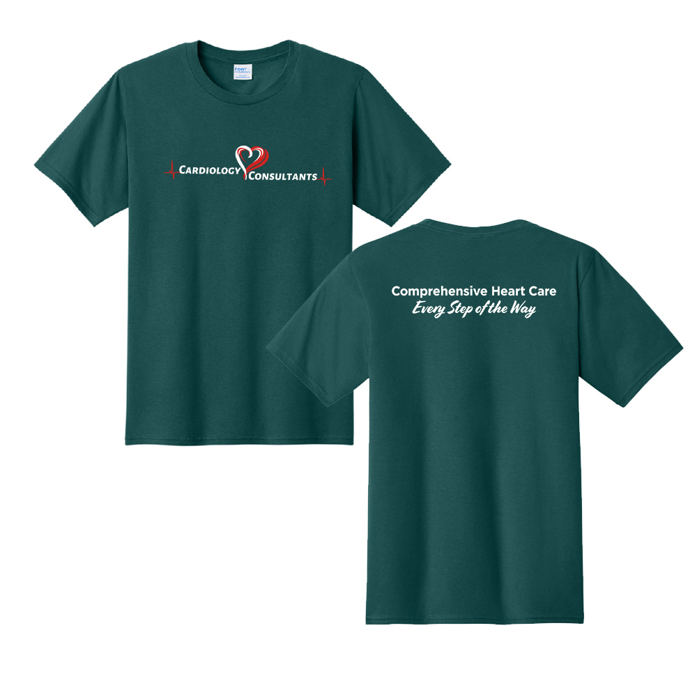 Cardiology Consultants Unisex Cotton Fan Favorite Short Sleeve Tee-Marine Green