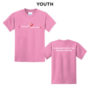 Cardiology Consultants Youth Short Sleeve Tee-Candy Pink