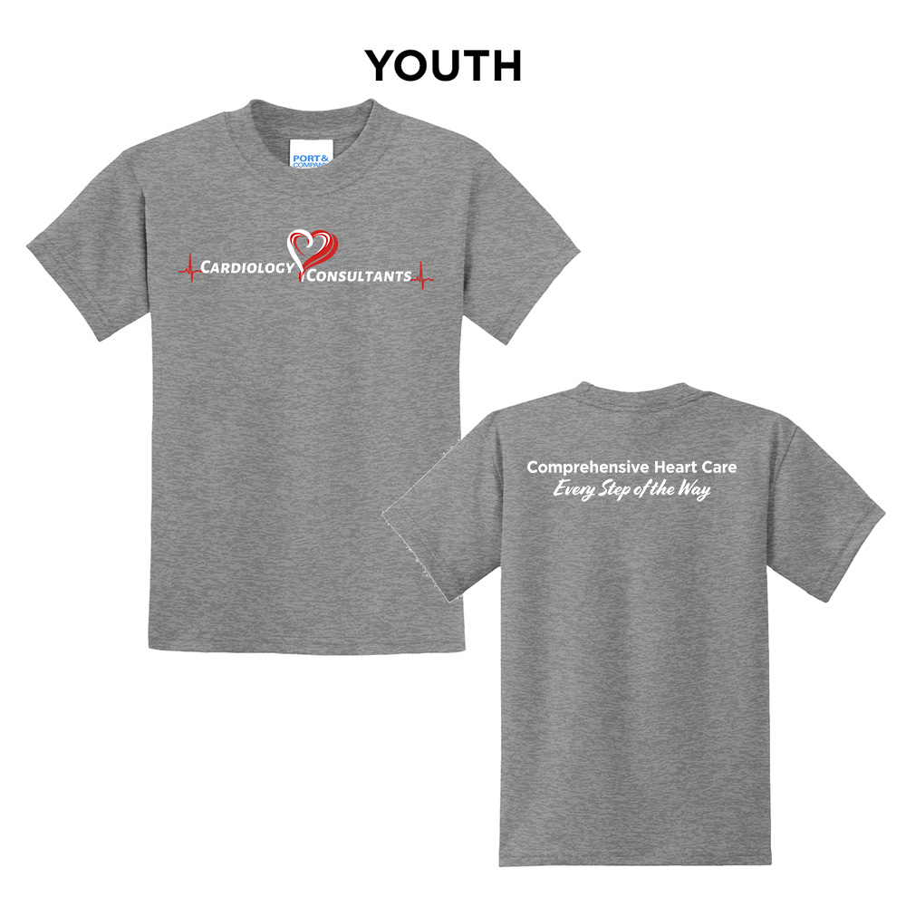 Cardiology Consultants Youth Short Sleeve Tee-Athletic Heather
