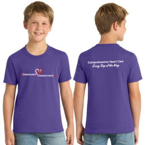 Cardiology Consultants Youth Short Sleeve Tee- Purple