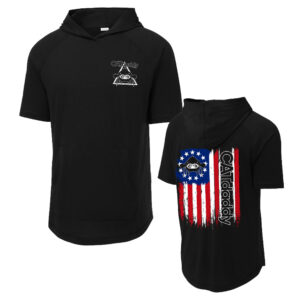 Cat Daddy Sport-Tek Posicharge Tri-Blend Wicking Short Sleeve Hoodie-Black