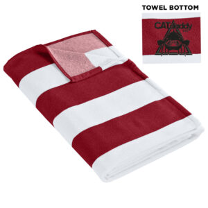 Cat Daddy Port Authority Cabana Stripe Beach Towel-Red