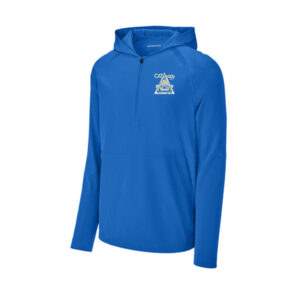 Cat Daddy Sport-Tek Repeat 1/2-Zip Long Sleeve Hooded Jacket Men-Royal