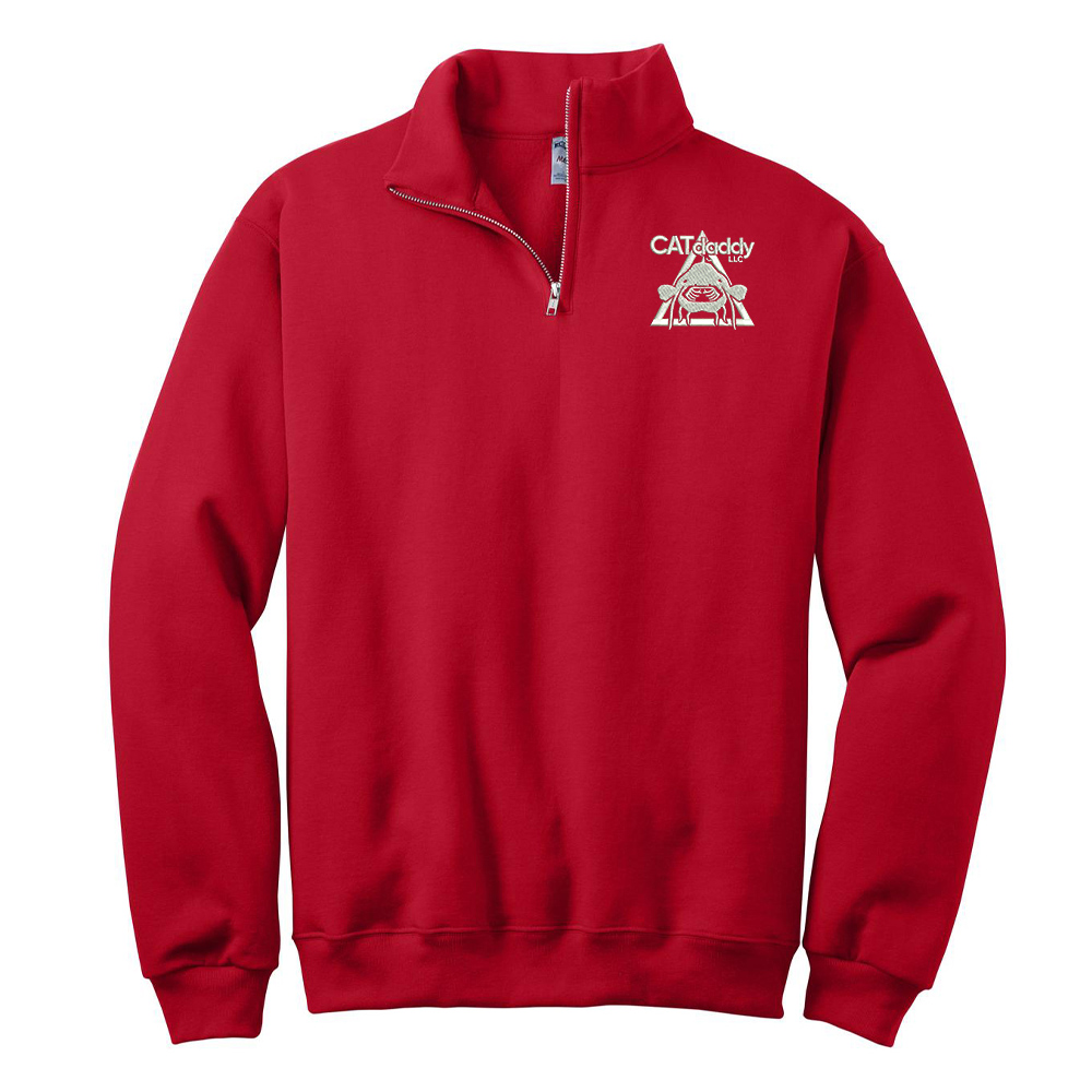 Cat Daddy JERZEES Unisex Nublend Cadet Collar Sweatshirt-Red