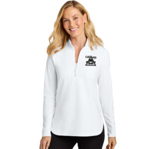 Cat Daddy Port Authority Ladies C-FREE Double Knit 1/4-Zip-White