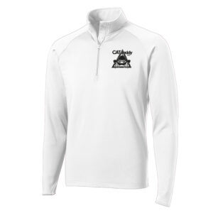 Cat Daddy Sport-Tek Sport-Wick Stretch 1/2-Zip Pullover Men-White