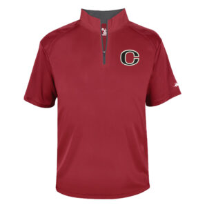 Clinton Badger B-Core short sleeve 1/4 zip performance pullover Men-Red/Grey (M-2x)