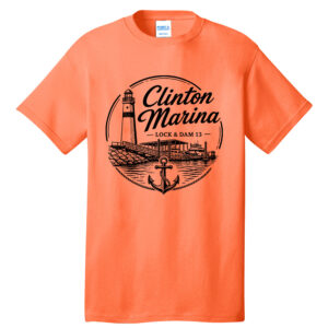 Clinton Marina Unisex Short Sleeve Tee-Neon Orange