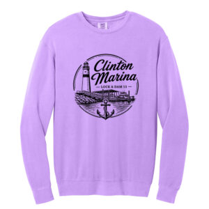 Clinton Marina Comfort Colors Unisex Lightweight Crewneck Sweatshirt-Neon Violet