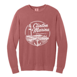 Clinton Marina Comfort Colors Unisex Lightweight Crewneck Sweatshirt-Crimson