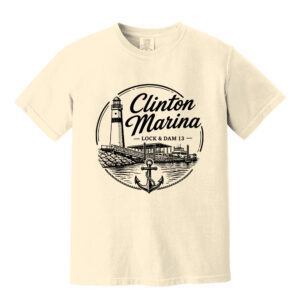 Clinton Marina  Unisex Comfort Colors Pigment Dyed Short Sleeve Shirt-Ivory