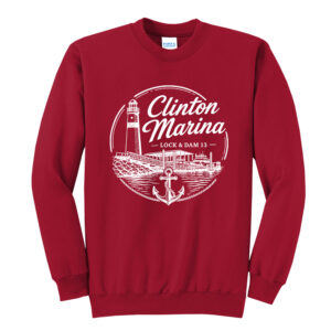 Clinton Marina Unisex Core Fleece Crewneck Sweatshirt-Red