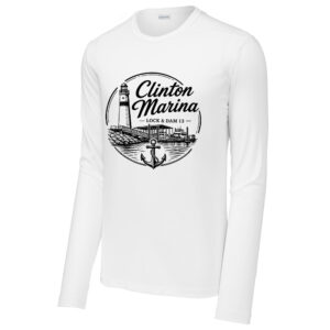 Clinton Marina Sport-Tek Men Posi-UV Pro Long Sleeve Tee -White