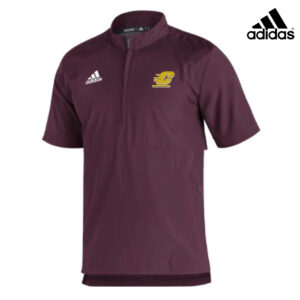 Central Michigan Adidas Sideline 21 woven Light Weight short sleeve 1/4 zip pullover-MAROON (M, L, XL, 2x) WHILE SUPPLIES LAST