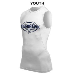 06. Colfax-Mingo Football YOUTH Compression Sleeveless Tee – White