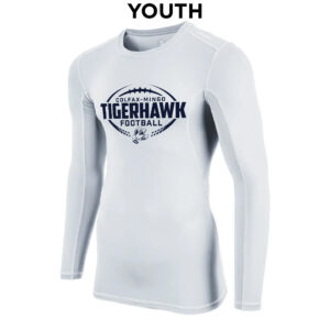 10. Colfax-Mingo Football YOUTH Compression Long Sleeve Tee – White