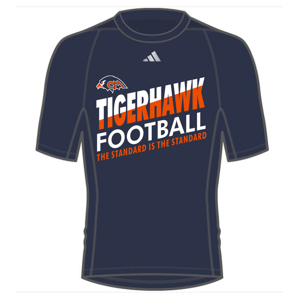 31. Colfax-Mingo Football Adidas Techfit Short Sleeve Tee - Navy
