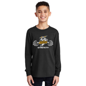 CPU Strength Conditioning Youth Cotton Long Sleeve Tee-Black