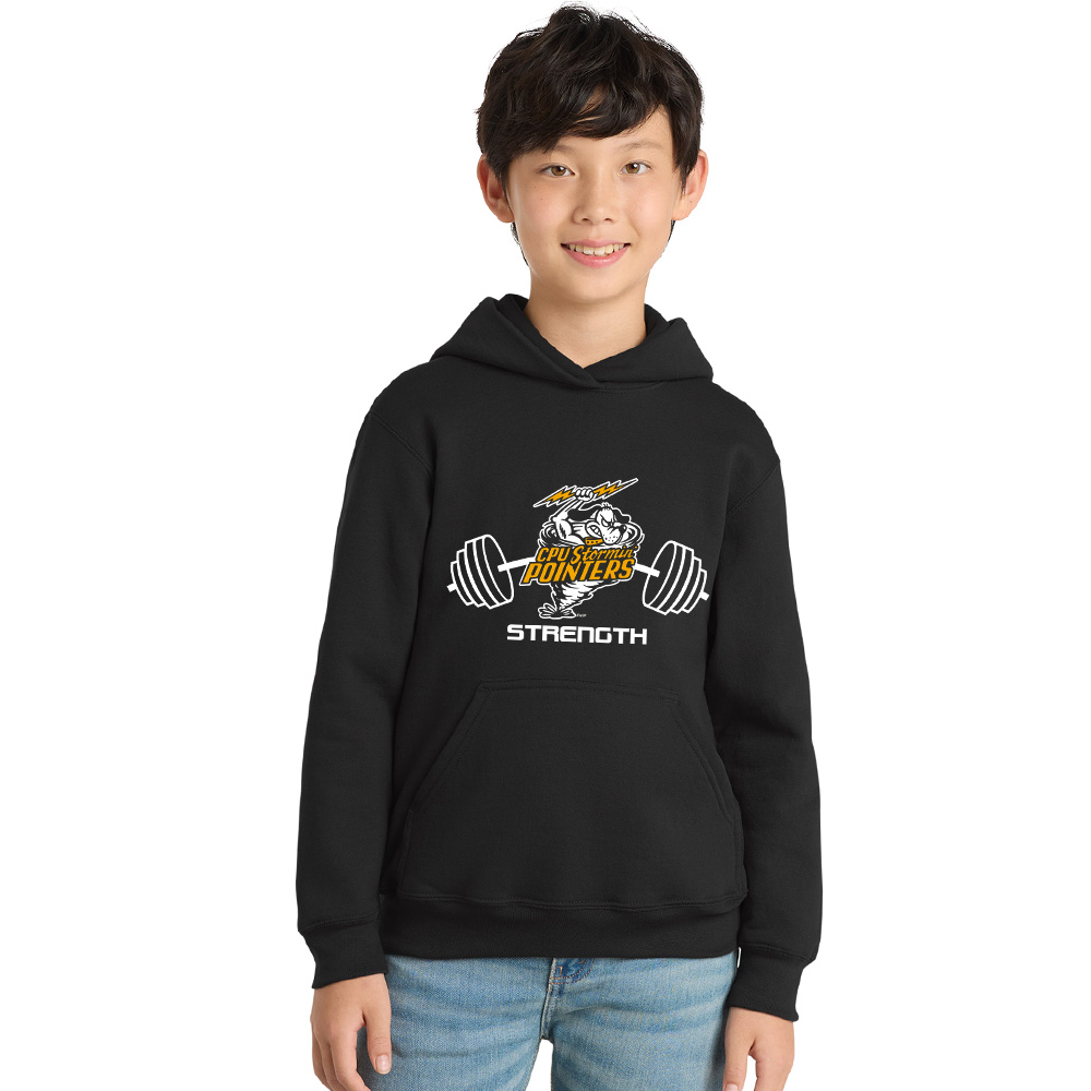 CPU Strength Conditioning Youth Fleece Hooded Sweatshirt-Black
