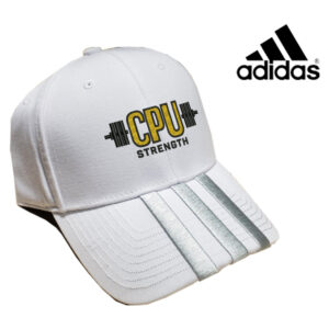 CPU Strength Conditioning Adidas Three Stripe structured adjustable twill cap White/silver