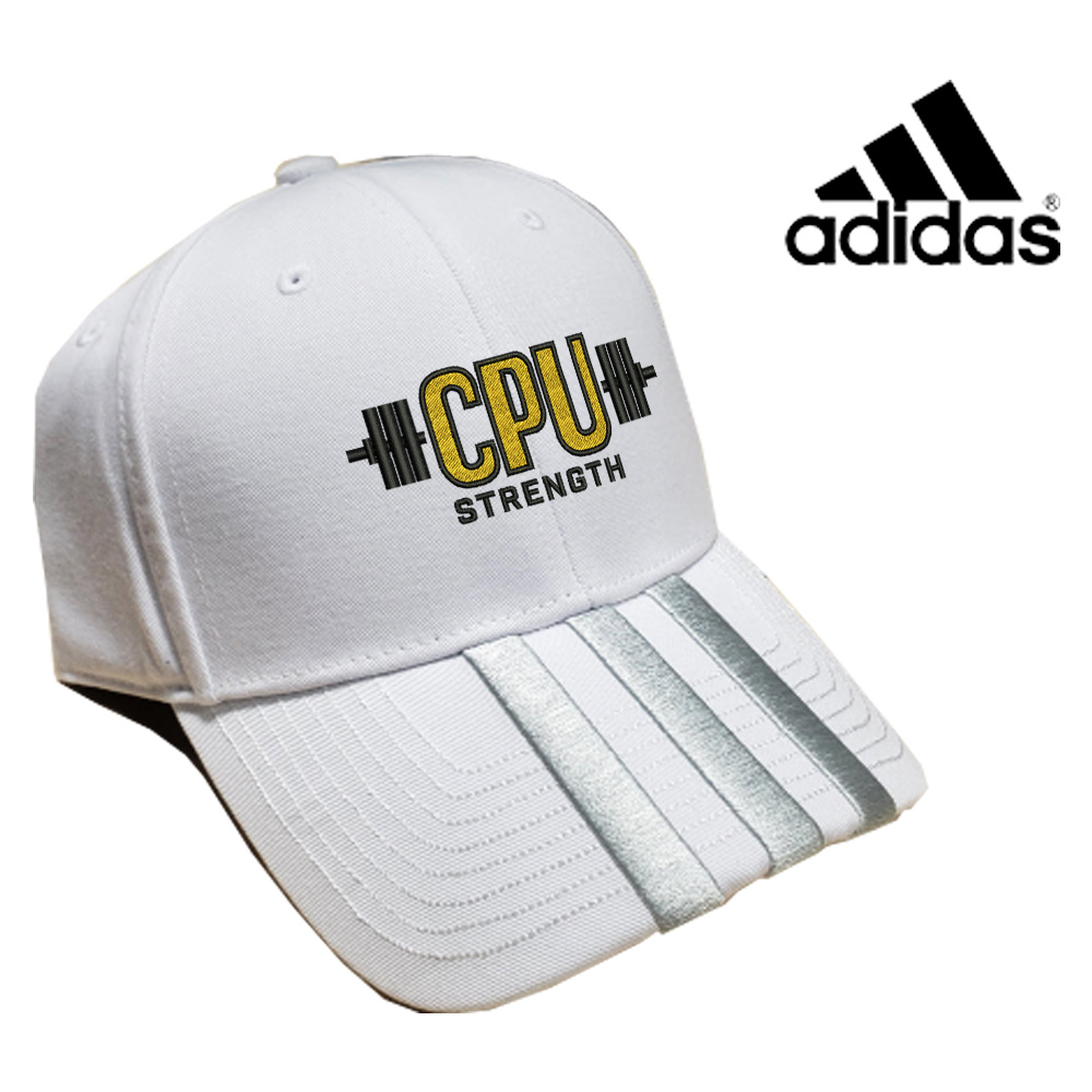 CPU Strength Conditioning Adidas Three Stripe structured adjustable twill cap White/silver