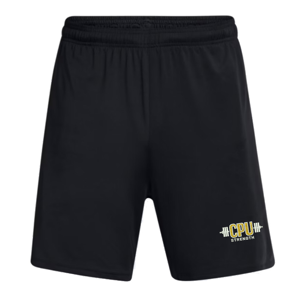 CPU Strength Conditioning Under Armour Men's UA Tech Vent 7" pocketed Shorts-Black (2x)
