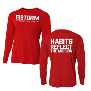 Storm Strength Adult Cooling Performance long sleeve Crew Tee-Scarlet