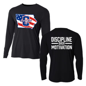 Storm Strength Adult Cooling Performance long sleeve Crew Tee-Black