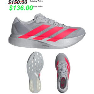 Storm Strength Adidas Adizero Evo SL Shoes-Silver/Red